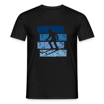 Vintage Geschenk Ski - Männer T-Shirt - Schwarz - Vorne - AI Model Male 178 light (178cm)