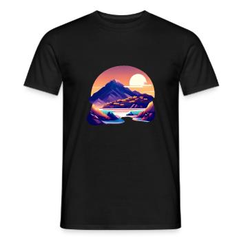 Mountains Mountain Hiking Hiking Mountain Hikers Hiking - Men's T-Shirt - black - Front - AI Model Male 178 light (178cm)