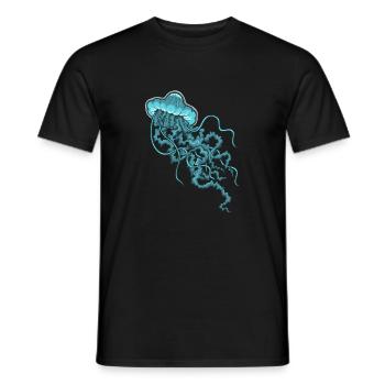Blaue Qualle - Männer T-Shirt - Schwarz - Vorne - AI Model Male 178 light (178cm)