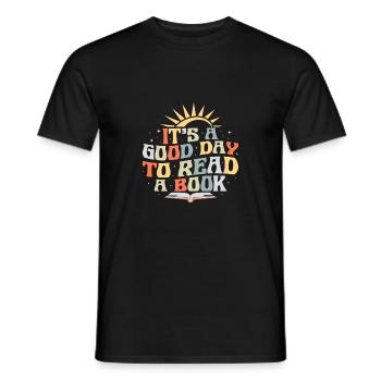 It´s a good Day to read a Book - Männer T-Shirt - Schwarz - Vorne - AI Model Male 178 light (178cm)