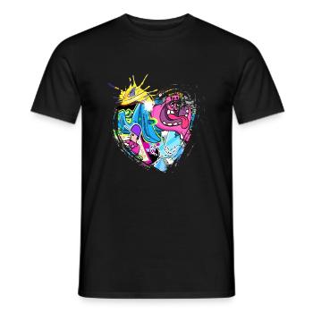 Graffiti style Splash hip hop colors painter color - Men's T-Shirt - black - Front - AI Model Male 178 light (178cm)
