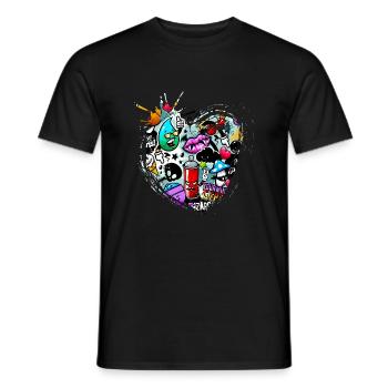 Graffiti style Splash hip hop couleurs peintre couleur - T-shirt homme - noir - Devant - AI Model Male 178 light (178cm)