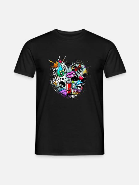 Graffiti style Splash hip hop couleurs peintre couleur - T-shirt homme - noir