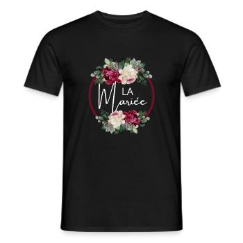 la mariée floral - T-shirt homme - noir - Devant - AI Model Male 178 light (178cm)