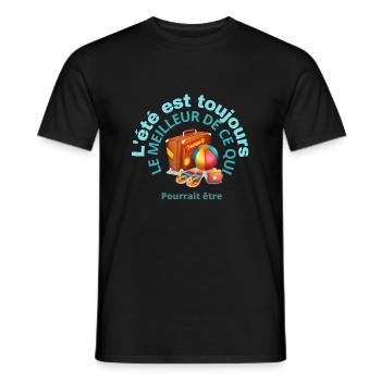 L été est toujours - T-shirt homme - noir - Devant - AI Model Male 178 light (178cm)