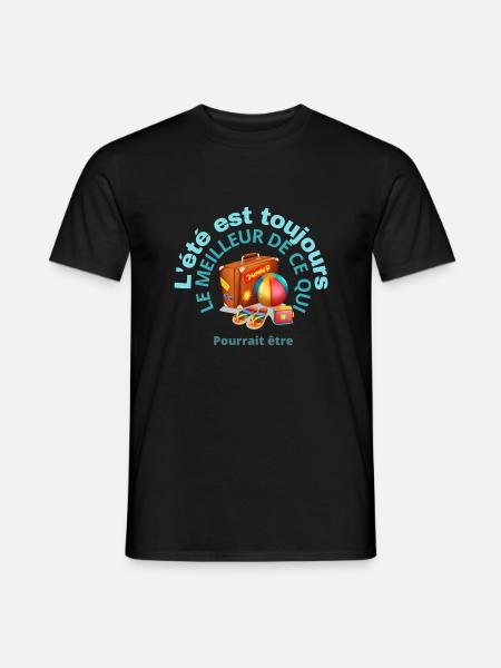 L été est toujours - T-shirt homme - noir
