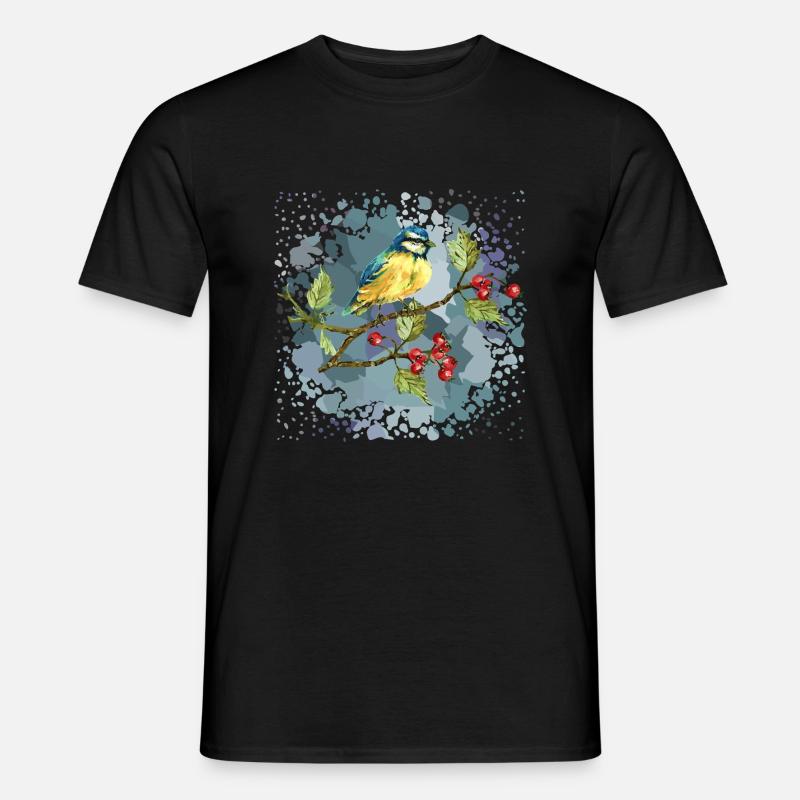 Bunter Vogel - Männer T-Shirt - Schwarz