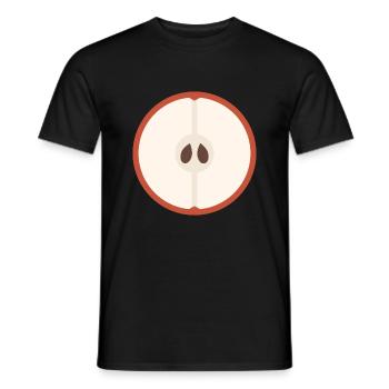 Aufgeschnittener Apfel (rot) - Männer T-Shirt - Schwarz - Vorne - AI Model Male 178 light (178cm)