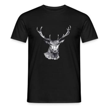 Hirsch - Männer T-Shirt - Schwarz - Vorne - AI Model Male 178 light (178cm)
