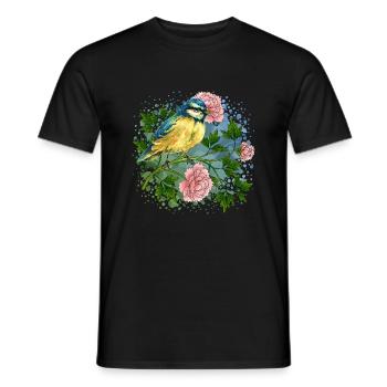 Colorful bird - Men's T-Shirt - black - Front - AI Model Male 178 light (178cm)