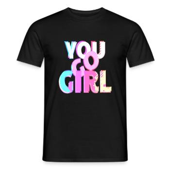 du gehst girl power frauen mädchen feminismus zitate frau - Männer T-Shirt - Schwarz - Vorne - AI Model Male 178 light (178cm)