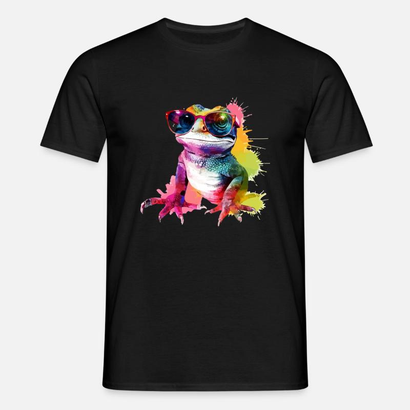 Rako die Eidechse - Männer T-Shirt - Schwarz