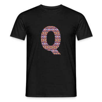 Monogram Letter Q- geometric pattern - Men's T-Shirt - black - Front - AI Model Male 178 light (178cm)