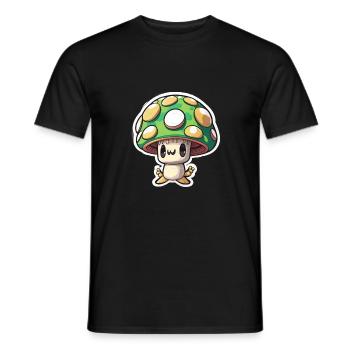 Drôle de champignon de dessin animé - T-shirt homme - noir - Devant - AI Model Male 178 light (178cm)