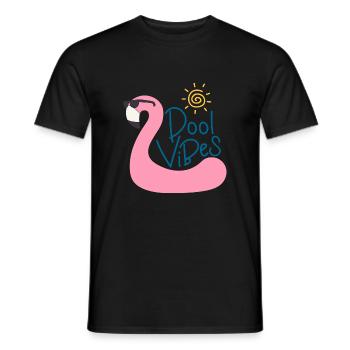 Piscine Vibes Flamingo - T-shirt homme - noir - Devant - AI Model Male 178 light (178cm)