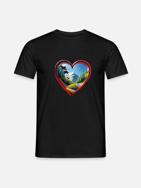 Wanderliebe - Männer T-Shirt - Schwarz