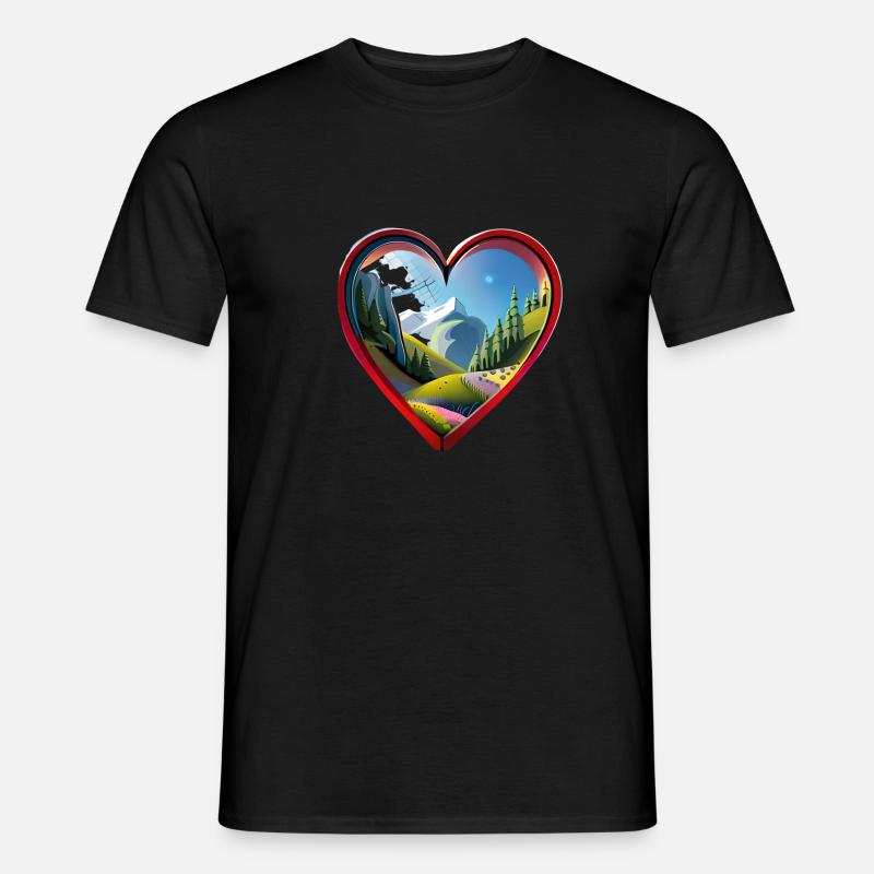 Wanderliebe - Männer T-Shirt - Schwarz