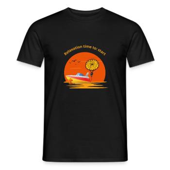 Relaxation time to start - Men's T-Shirt - black - Front - AI Model Male 178 light (178cm)