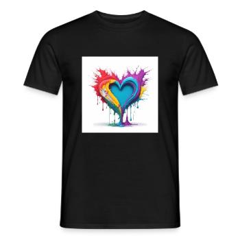 Cœur pour les artistes - T-shirt homme - noir - Devant - AI Model Male 178 light (178cm)