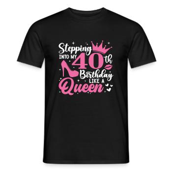 Entrer dans mon 40e anniversaire comme une reine - T-shirt homme - noir - Devant - AI Model Male 178 light (178cm)