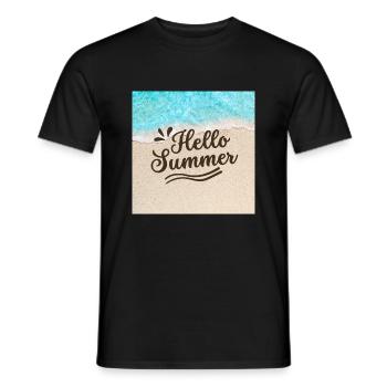 Hallo Sommer - Männer T-Shirt - Schwarz - Vorne - AI Model Male 178 light (178cm)