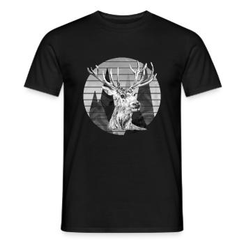 Hirsch - Männer T-Shirt - Schwarz - Vorne - AI Model Male 178 light (178cm)