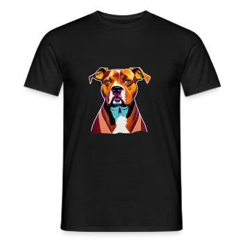 Chien American Staffordshire Terrier - T-shirt homme - noir - Devant - AI Model Male 178 light (178cm)