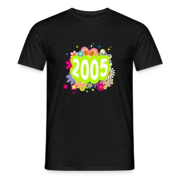 Jahr 2005 Jubiläum Floral Groovy - Männer T-Shirt - Schwarz - Vorne - AI Model Male 178 light (178cm)