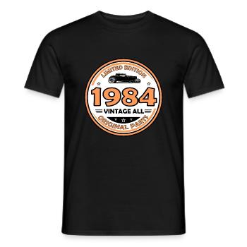 vintage 1984 - Men's T-Shirt - black - Front - AI Model Male 178 light (178cm)