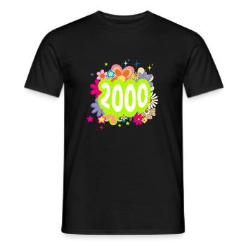 Year 2000 anniversary Floral Groovy - Men's T-Shirt - black - Front - AI Model Male 178 light (178cm)