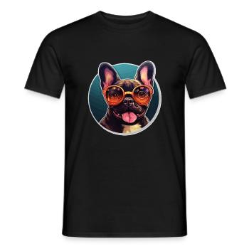 BouledogJoy - Männer T-Shirt - Schwarz - Vorne - AI Model Male 178 light (178cm)