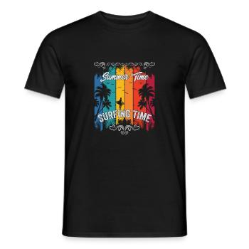Temps de surf en été - T-shirt homme - noir - Devant - AI Model Male 178 light (178cm)