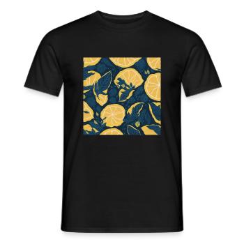 Zitrone - Männer T-Shirt - Schwarz - Vorne - AI Model Male 178 light (178cm)