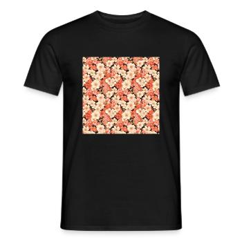 Blumen Nahtloses Muster Blumen Glückliche Blütenkunst - Männer T-Shirt - Schwarz - Vorne - AI Model Male 178 light (178cm)