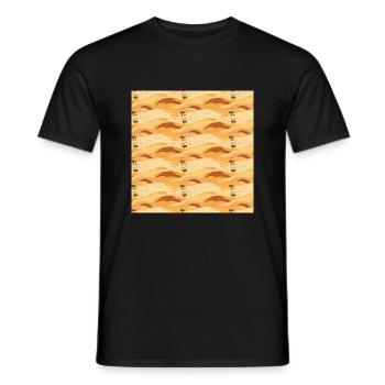 Wüste Nahtloses Muster Sand Sahara Dünen Arabisch - Männer T-Shirt - Schwarz - Vorne - AI Model Male 178 light (178cm)