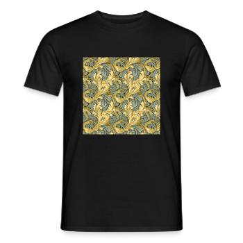 Blätter Nahtloses Muster Blatt Laub Natur Druck - Männer T-Shirt - Schwarz - Vorne - AI Model Male 178 light (178cm)