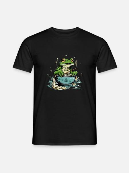Miki the greedy frog - Men's T-Shirt - black
