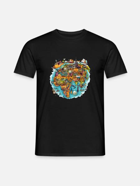 Les monuments du monde - T-shirt homme - noir