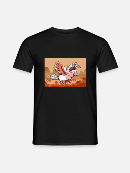Cockatoo Flying In Jungle - Men's T-Shirt - black