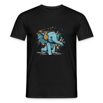 Mikoi der tanzende Elefant - Männer T-Shirt - Schwarz - Vorne - AI Model Male 178 light (178cm)