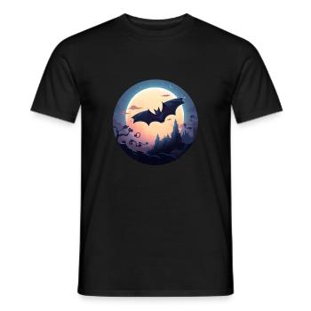Bat Full Moon - Men's T-Shirt - black - Front - AI Model Male 178 light (178cm)