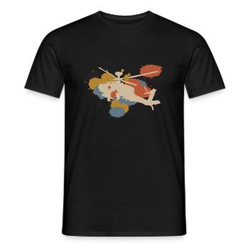 Hubschrauber Helikopter Retro Bunt - Männer T-Shirt - Schwarz - Vorne - AI Model Male 178 light (178cm)
