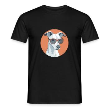 Pup in Sunglasses A Whippet with Attitude - Men's T-Shirt - black - Front - AI Model Male 178 light (178cm)