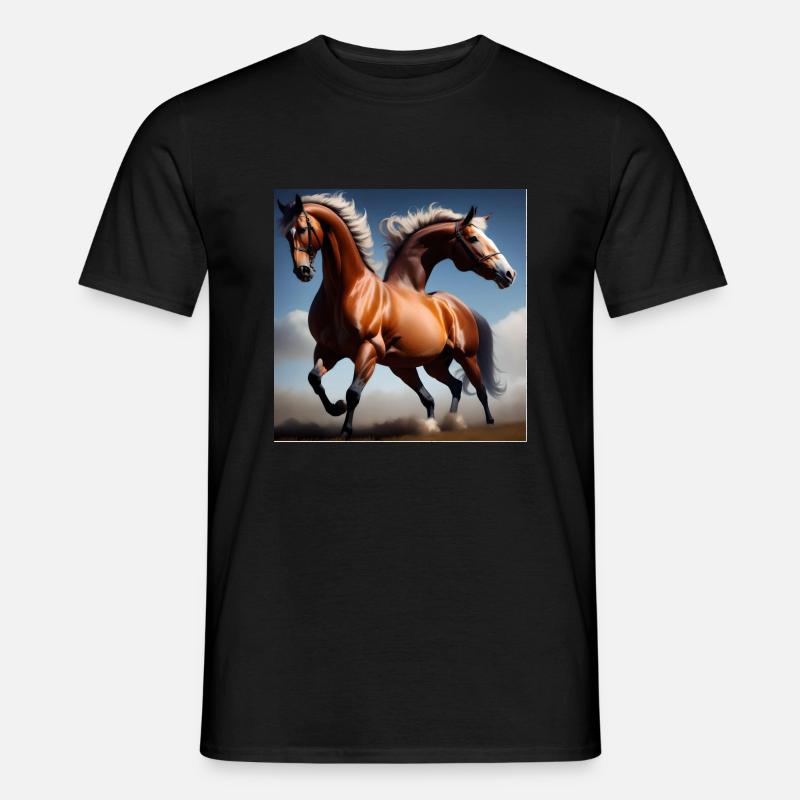 Wildpferde Hemd - Männer T-Shirt - Schwarz