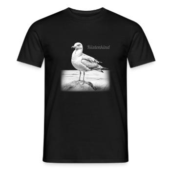 Möwe am Meer für alle Küstenkinder und mehr - Männer T-Shirt - Schwarz - Vorne - AI Model Male 178 light (178cm)