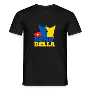 Bono Bella Merch YT UA 6 - Männer T-Shirt - Schwarz - Vorne - AI Model Male 178 light (178cm)