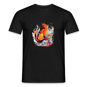 Ricky der Phönix - Männer T-Shirt - Schwarz - Vorne - AI Model Male 178 light (178cm)
