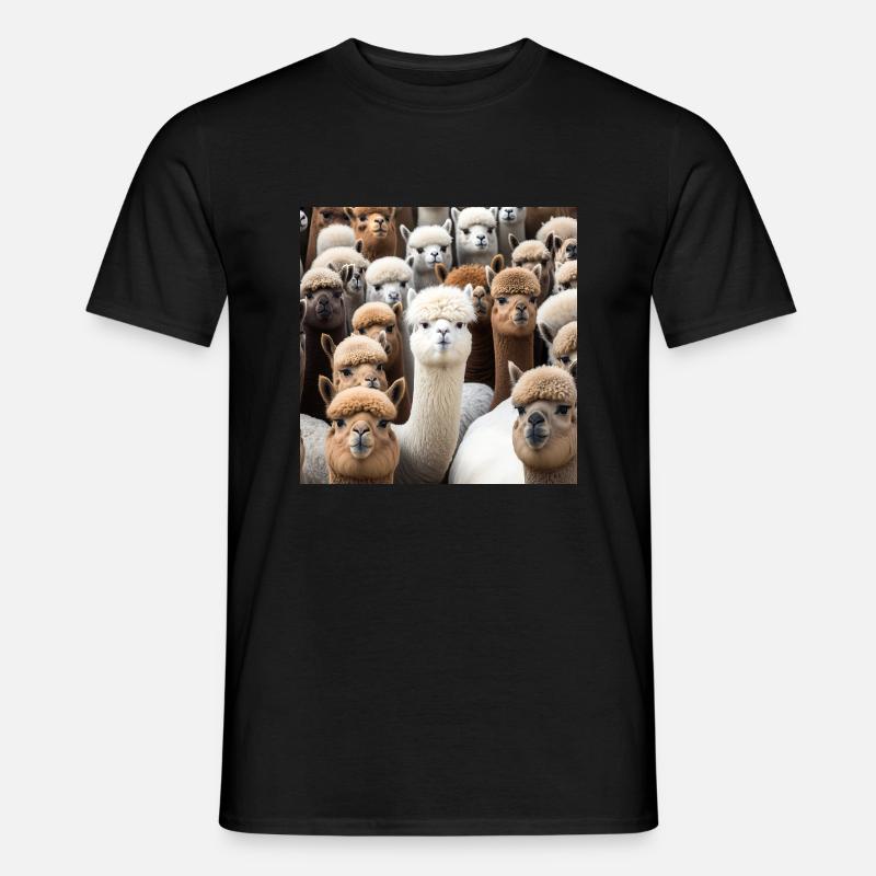 Alpacas Pattern - Men's T-Shirt - black