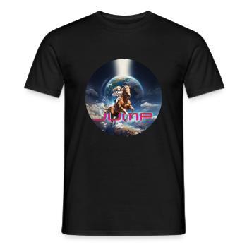 earth show jumping jump - Männer T-Shirt - Schwarz - Vorne - AI Model Male 178 light (178cm)