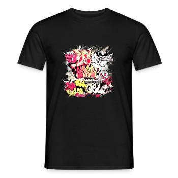 Graffiti style Splash hip hop colors painter color - Men's T-Shirt - black - Front - AI Model Male 178 light (178cm)